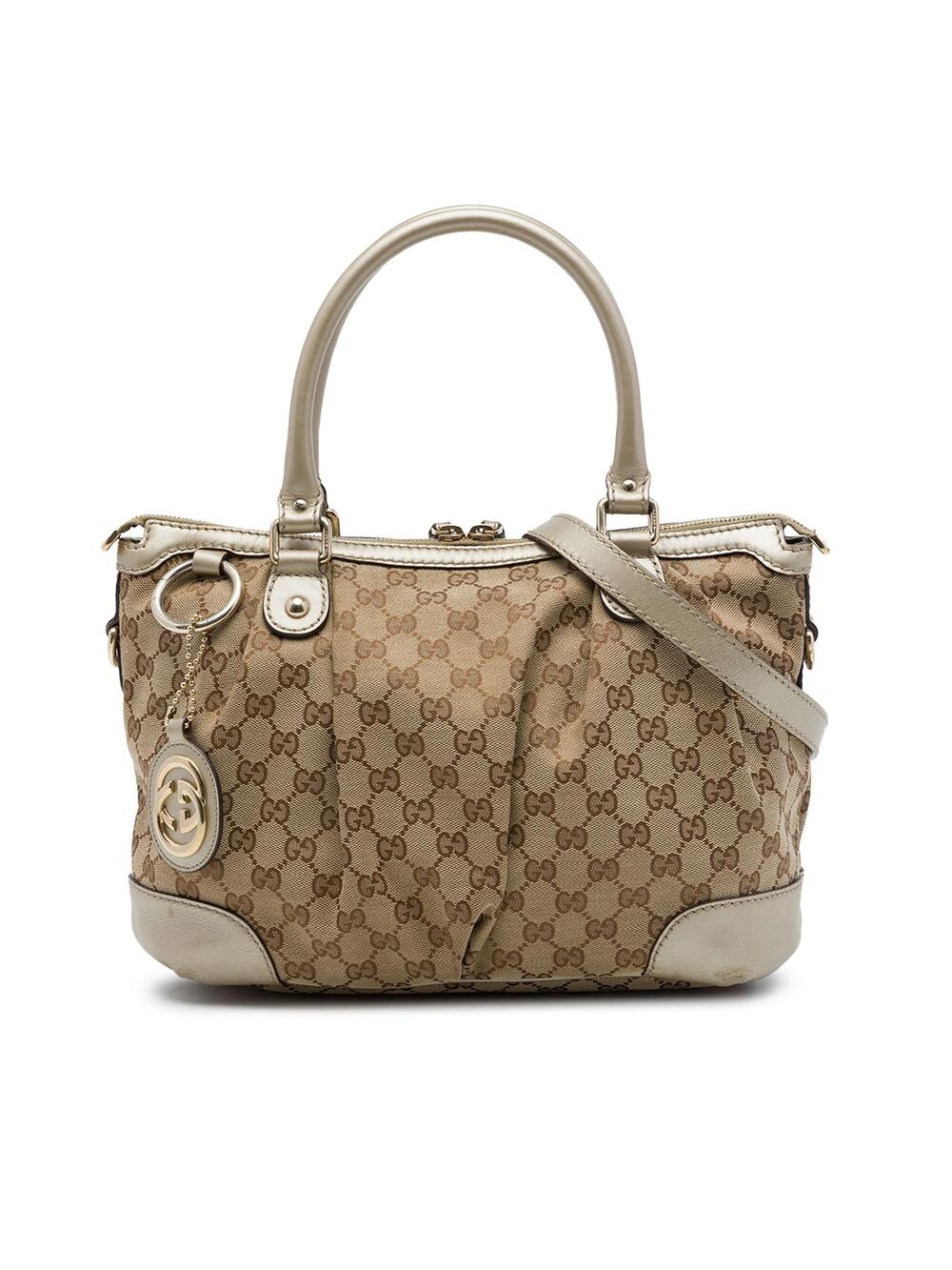 Gucci Gg Canvas Sukey Satchel Pre-Loved #362386G55B